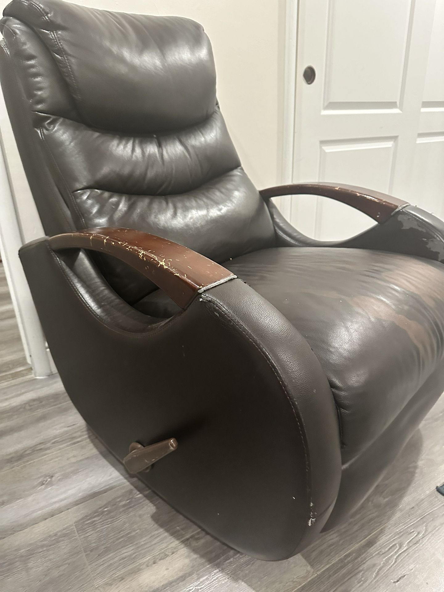 Leather Recliner And Rocking Chair