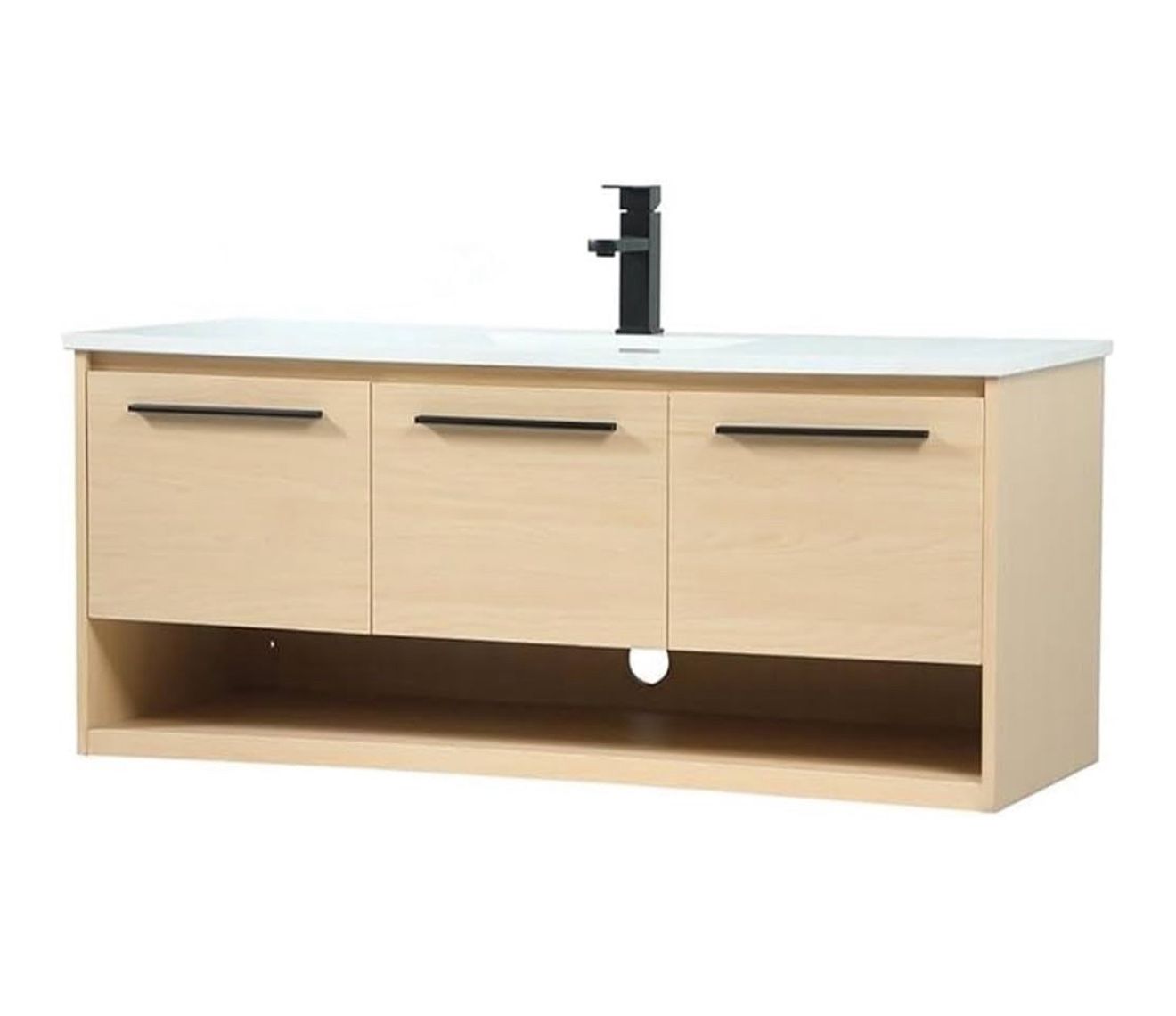 Elegant Decor Roman 48" Aluminum Alloy MDF Single Bathroom Vanity in Maple