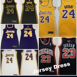 Jersey Dress. Purple, White And Bkack Yellow Only