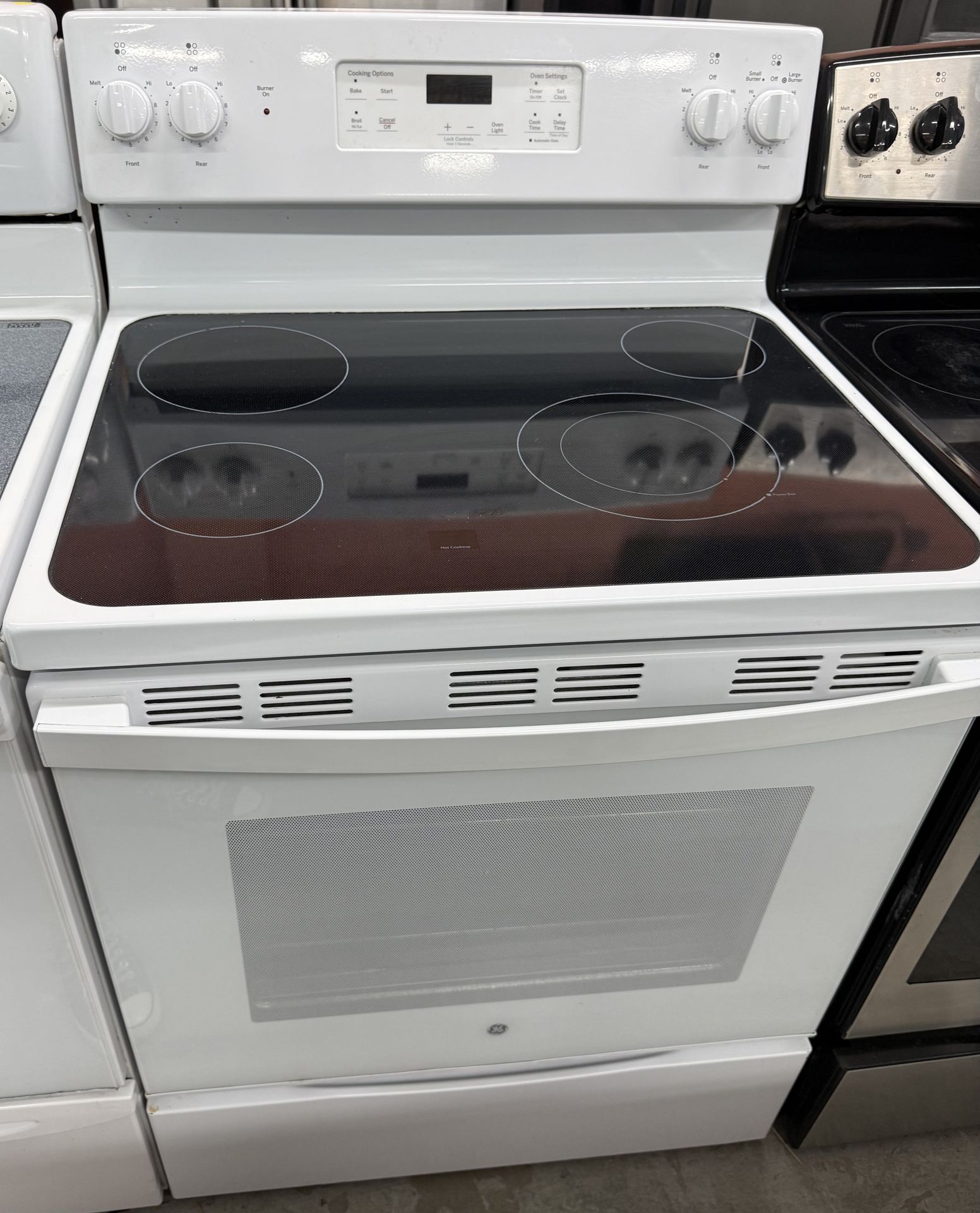 White GE Glass Top Stove
