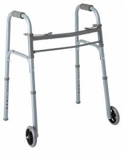 9117: New Medline Lightweight Junior/Lower Height Folding Walker with 5” Wheels