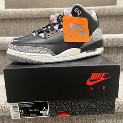 Jordan 3 Retro OG 'Black Cement' 2024 Men’s Size 9