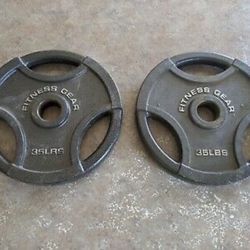 New 35lb Weight Plates Olympic 2” Plate Barbell Weightlifting 