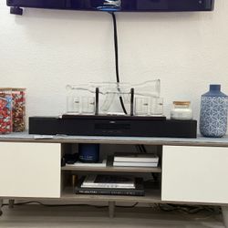 Tv stand - Light Gray And White 