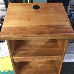 Handmade Wood Music Stand With Storage 