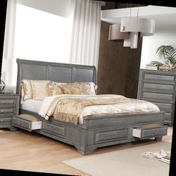 Queen Bed Frame  Dresser Mirror One Nightstand   Free Local Delivery   Check The Description