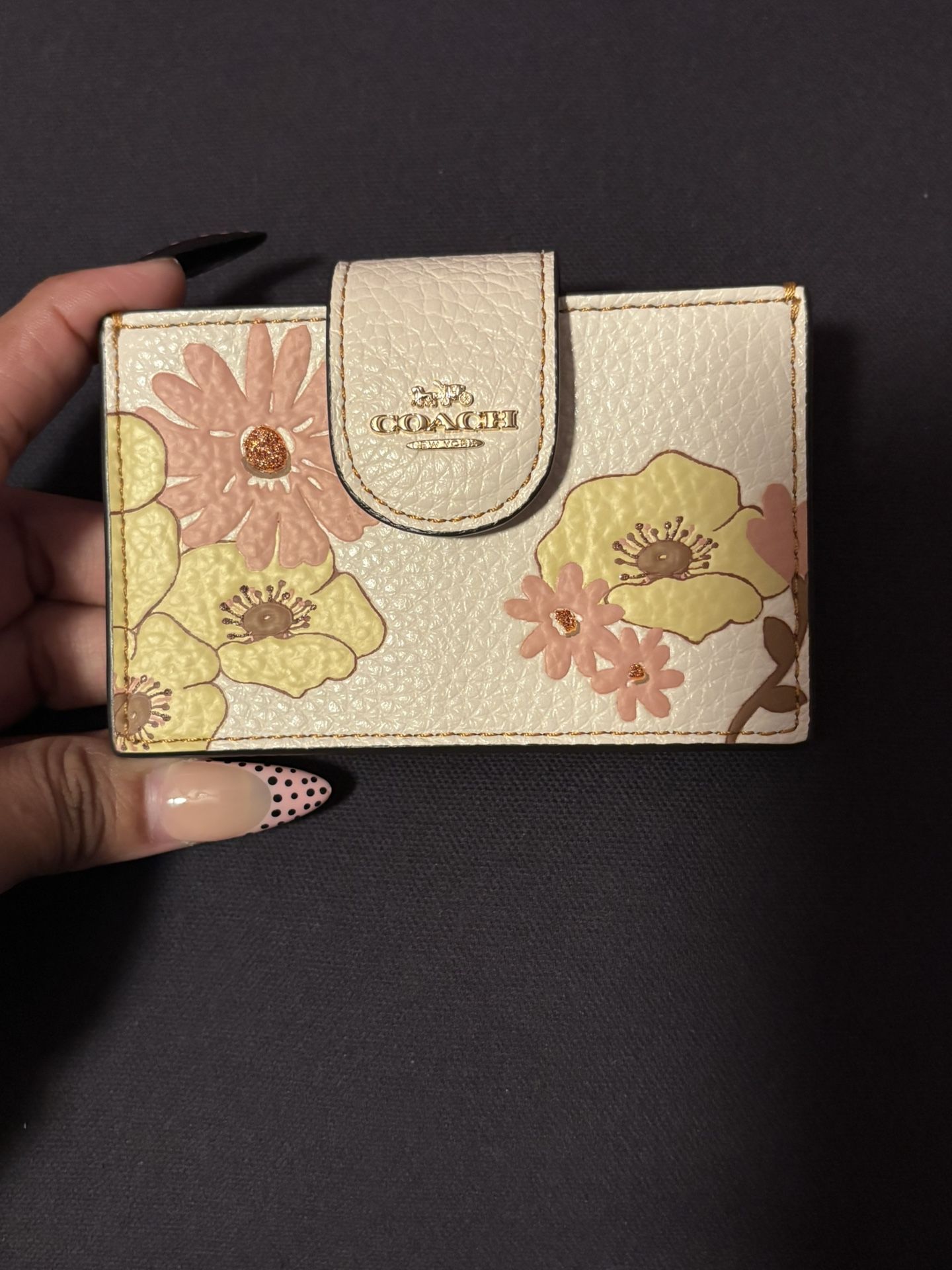 Coach Accordion Card Case Floral Cluster Print