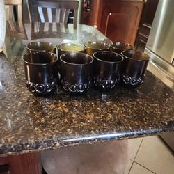  8 Vintage  1960  Tiffin Franciscan Madeira  Heavy Glass