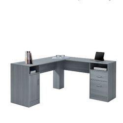 BRAND NEW L-Shape Desk with Storage - Grey