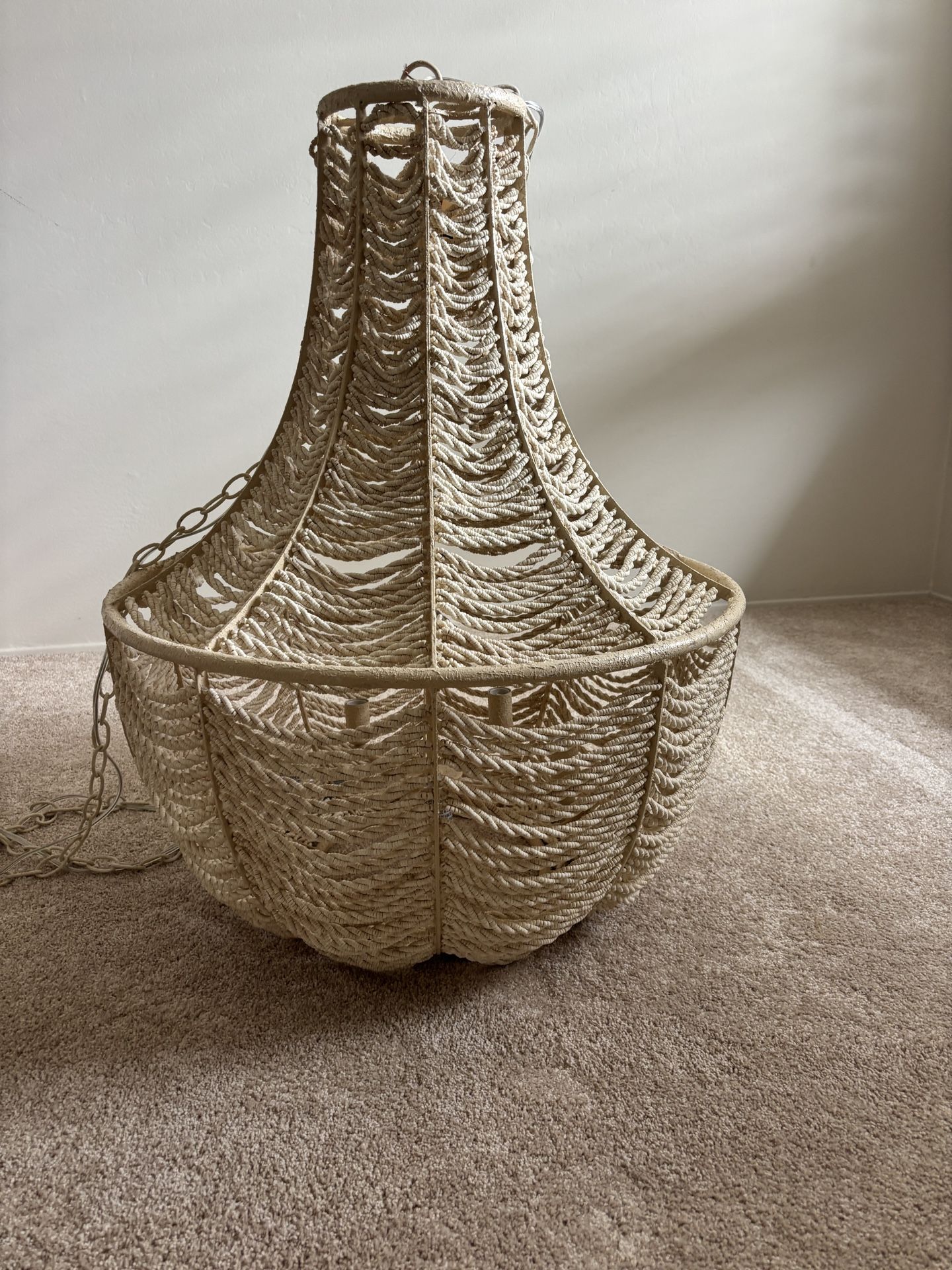 Palecek Woven Chandelier Light