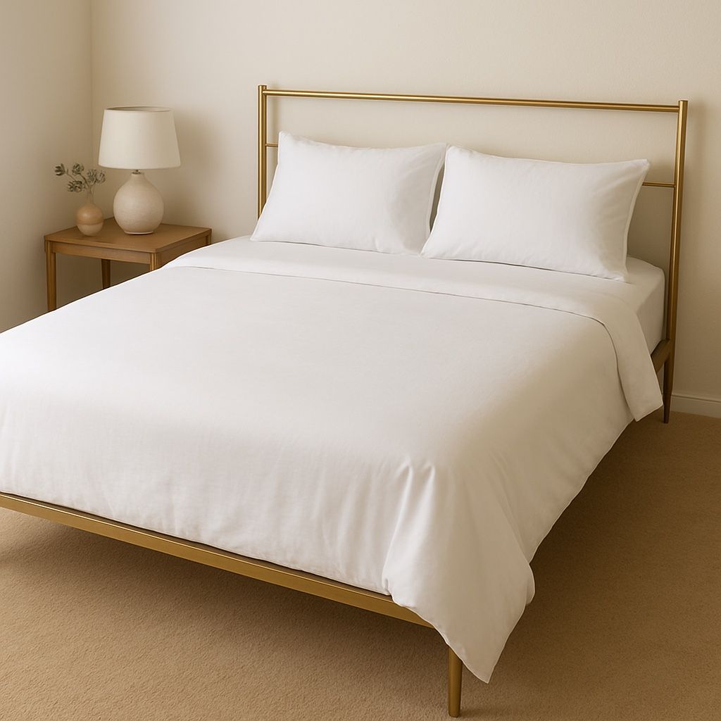 Almost-New Queen Bamboo Mattress + Elegant Gold Frame – $200 OBO – Must Go Today!