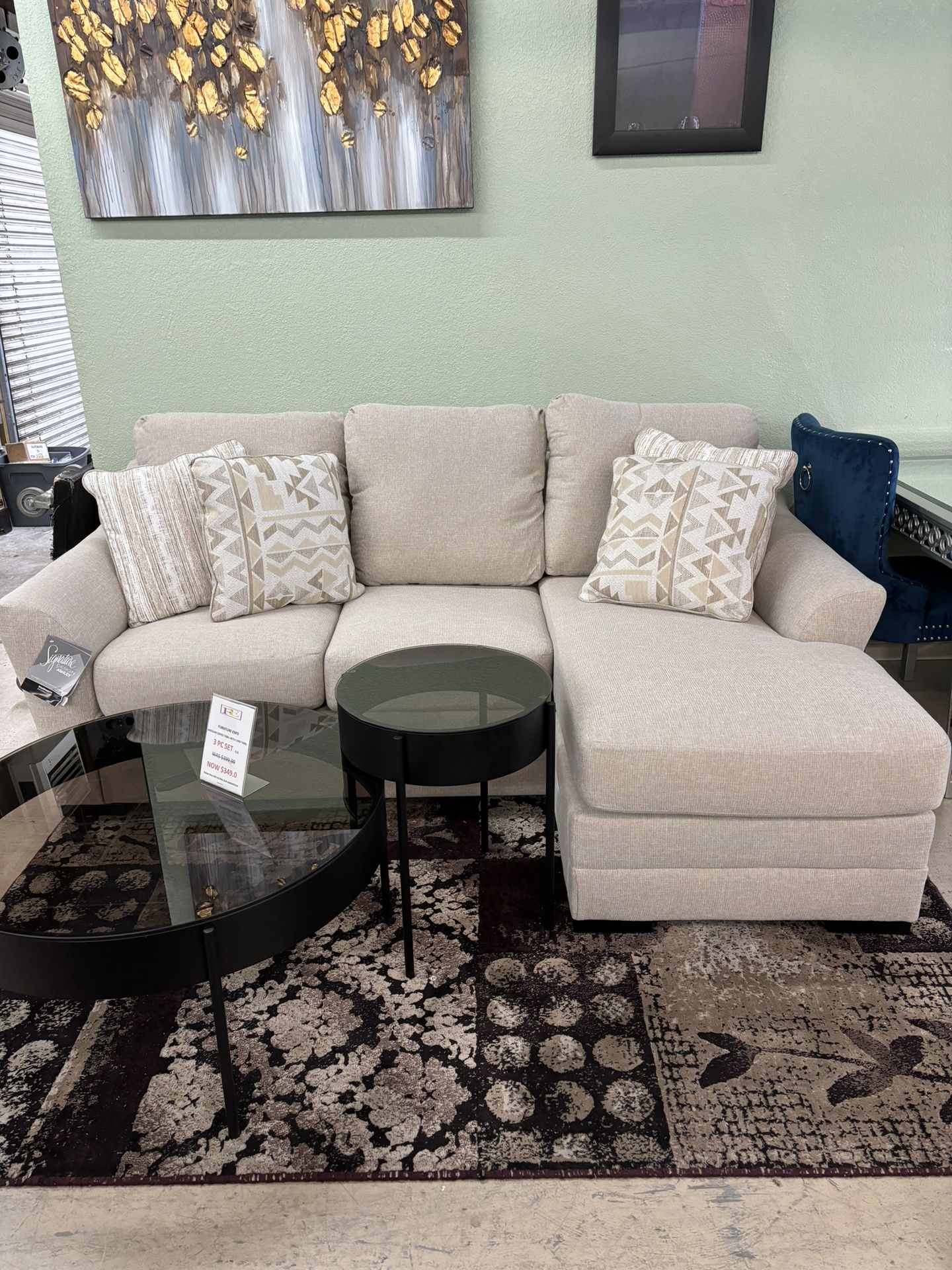 Beautiful Sofa Chaise - Brand New - At Furniture Expo