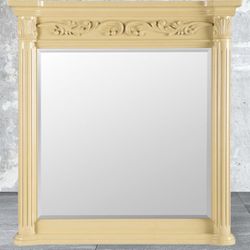 Belle Foret Estates 38 in. L X 36 in. W Wall Mirror in Antique White