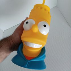 Bart Simpson Universal Studios Water Bottle Sipper Cup with Straw 2010