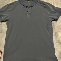 Navy Blue Hugo Boss Collared Shirt