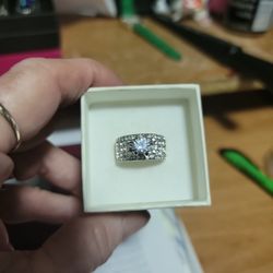 Size 8 White Sapphire Ring Sterling