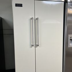 Viking Gloss White 48”Wide Built In Side By Side Refrigerator 