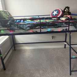 Twin Metal Loft Bed - Navy