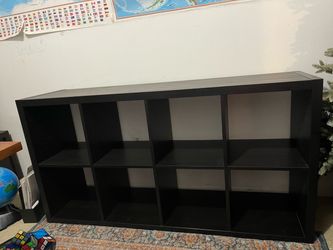 Black 8-Cube Storage Shelf Unit