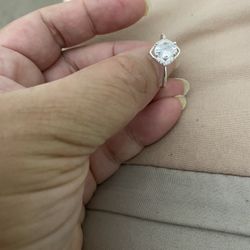 Real 925 Sterling Silver Wedding Engagement Ring Size 6/7