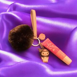 💜Kuromi Keychain With Attached Bath & Bodyworks Lip Gloss💜