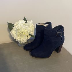 Boots, Navy Blue Suede