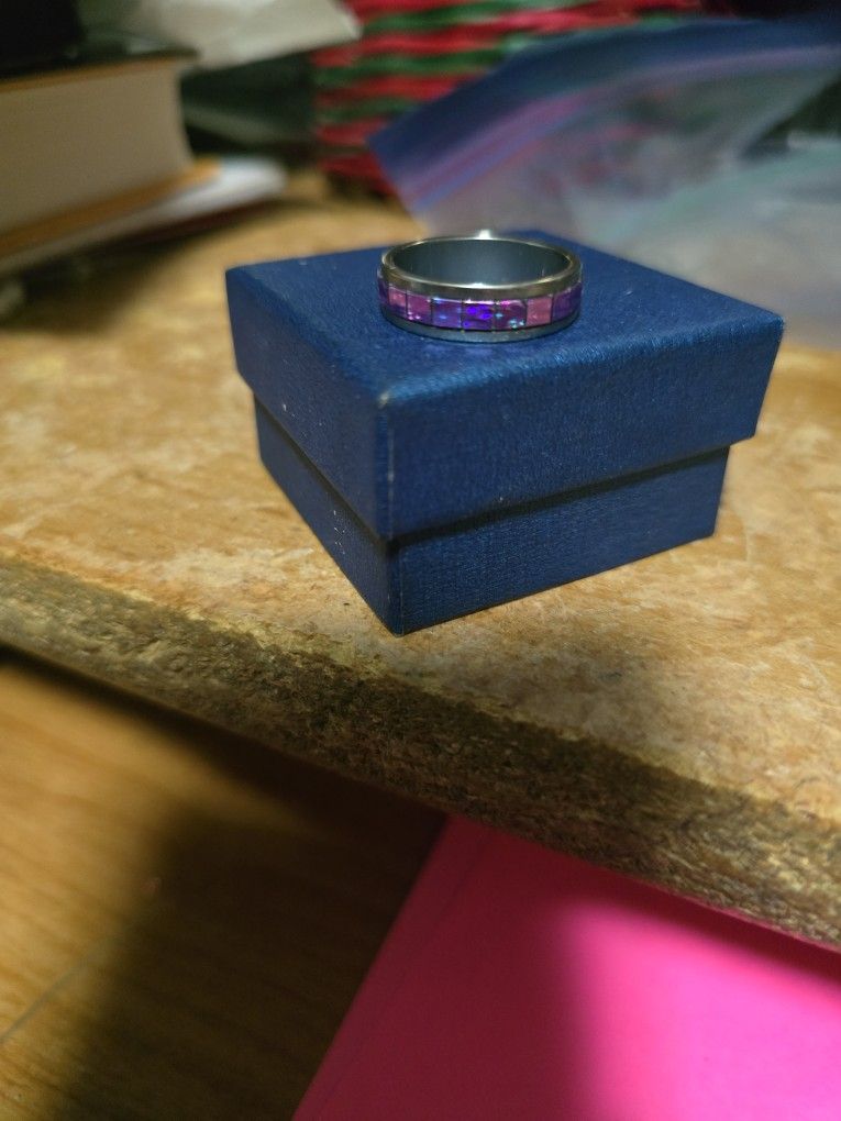Size 9 Purple Stainless Steel Band