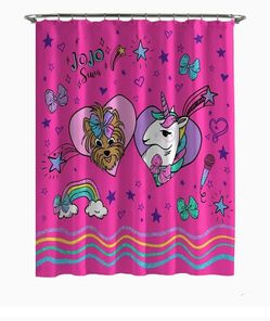 Jojo Siwa Bath Bathroom Shower Curtain & Hook Set

