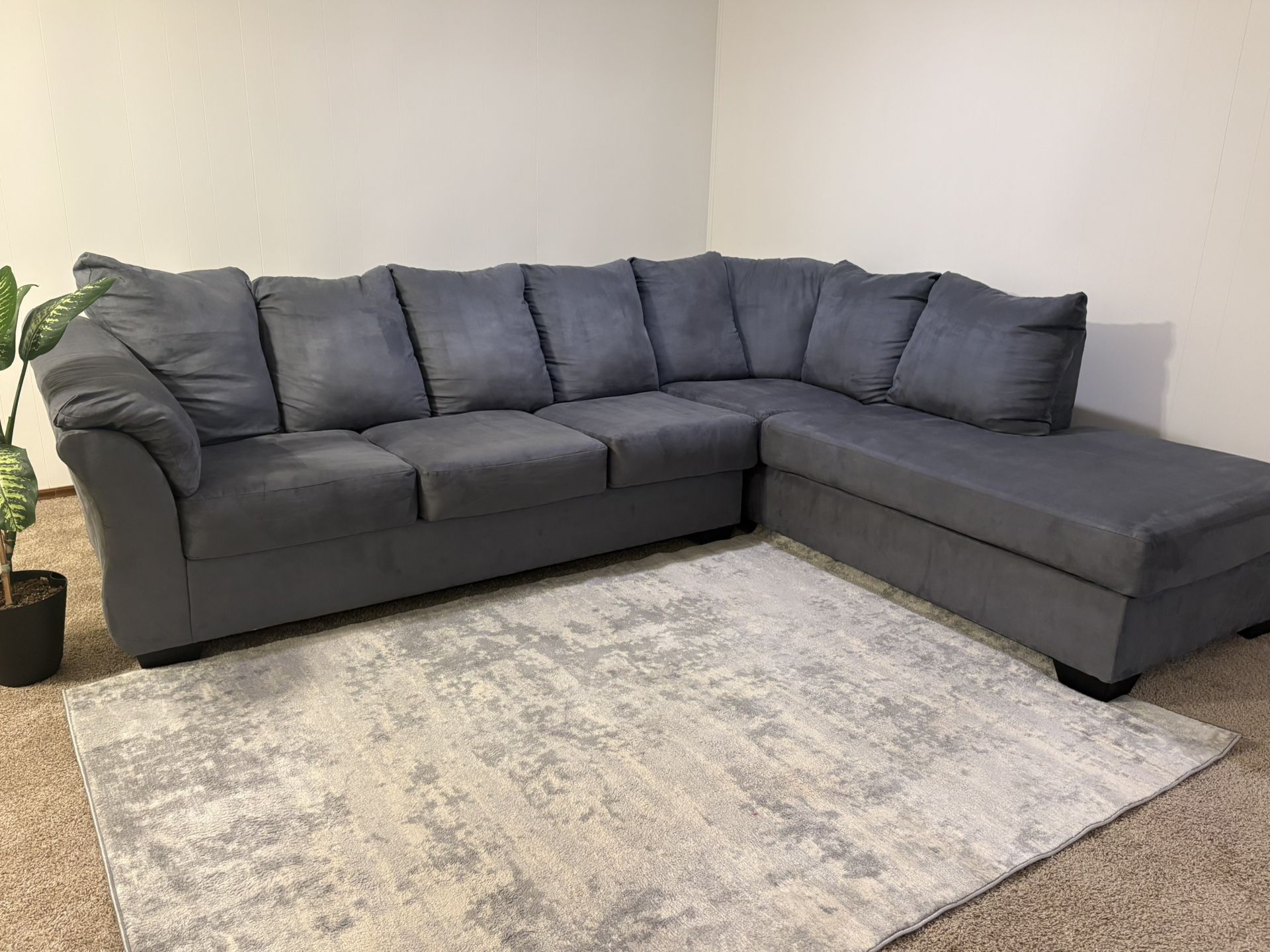 L Sectional Gray Couch