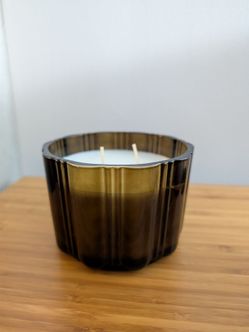 Fluted Glass Scented Candle with Lid