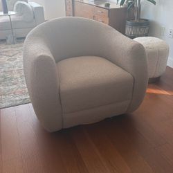 Judy Boucle Swivel Chair Taupe Light Brown 