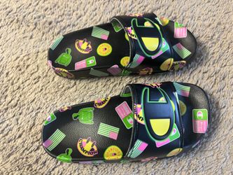 Champion IPO Catch Print Youth Slide Boys Shoes Size 13c, Color: Black/Multi-Colored