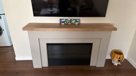 Electric Fireplace with Wood Mantel Surround