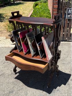 Gorgeous Rosewood Eastlake vinyl record stand/magazine stand Victorian era