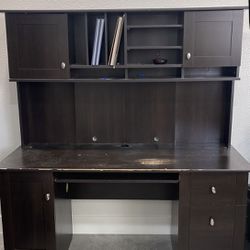 Hutch Desk With Drawers And Bookcase 