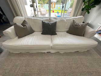 Mitchell Gold + Bob Williams - White Linen Sofa