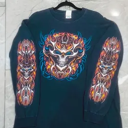 Flaming skull shirt
