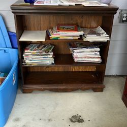 Bookcase 3 Shelf Pine Dark Finish 