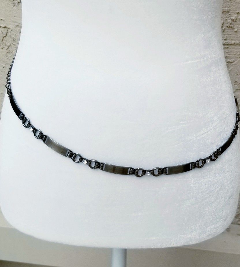 Brass Tone Crystal Belt
