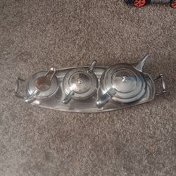 4 Piece Derby Silver Co. Teapot, Sugar, and Creamer Set  Silver Plate MCM