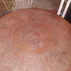Aztec Calender Table And Chairs Very Nice