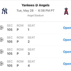 ANGELS VS YANKEES  TICKETS