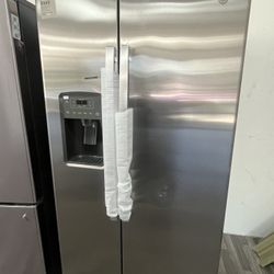 Stainless Steel  GE Side By Side Refrigerator With Warranty 