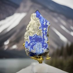 86g ultra rare and attractive Lazurite with Calcite specimen from Afghanistan.