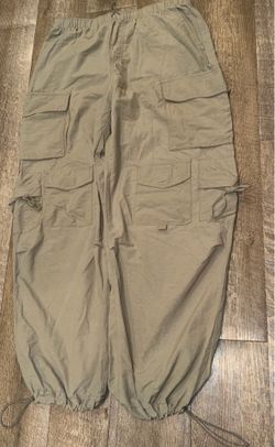 Aeropostale Women's Parachute Cargo Pants size Medium Wide Leg Oversized Baggy