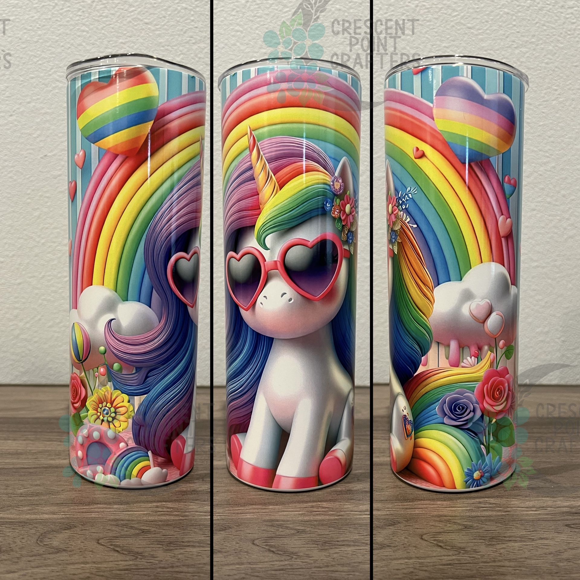 Rainbow Unicorn Theme 20oz Stainless Steel Tumbler Coffee Cup