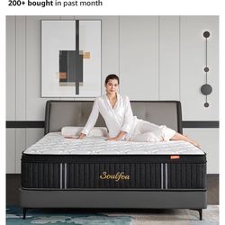 Queen bed with frame 12inch mattress