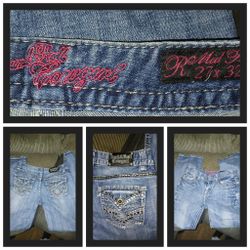 Women's Rock and roll cowgirl blue jeans