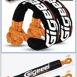 Soft Shackles Tow Recovery - 1/2 Inch X 22 Inch (56,000lbs) Soft Shackle Recovery Kit for Off-Road Winch and Vehicle Towing (Orange) 