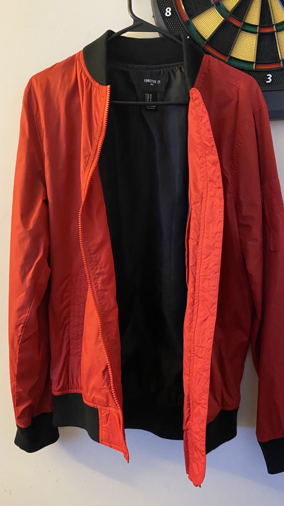 Forever 21 Red Windbreaker Jacket SIZE Medium
